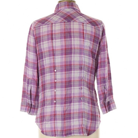 Eze Sur Mer Plaid Buttondown - NWT - Picture 2 of 5